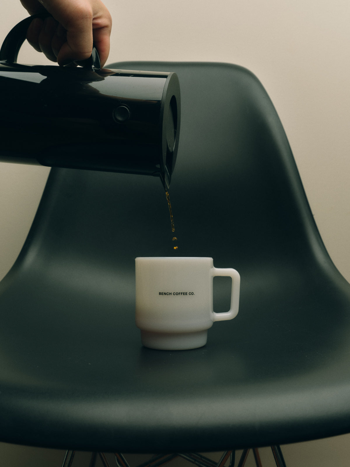 BENCH COFFEE CO. Lt Collins Milk Glass Mug